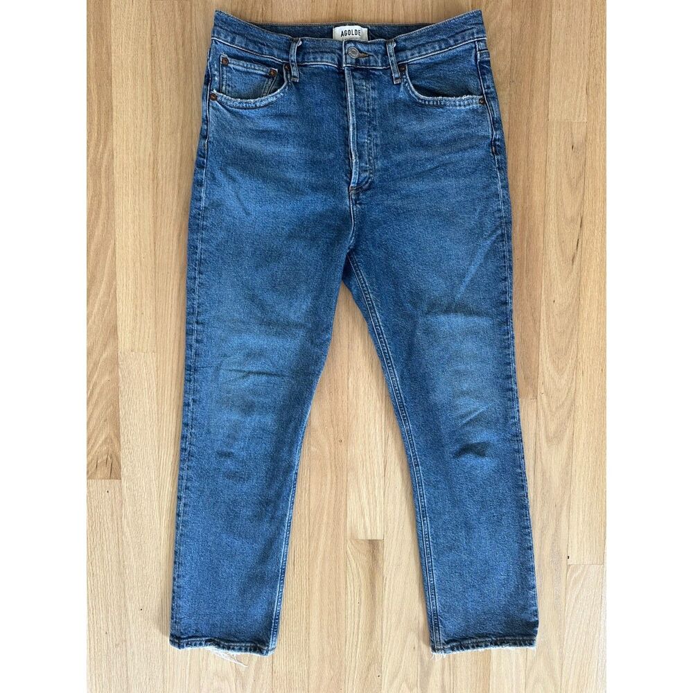 Agolde Riley High Rise Straight Crop Jeans size 28 Slim Denim Pants